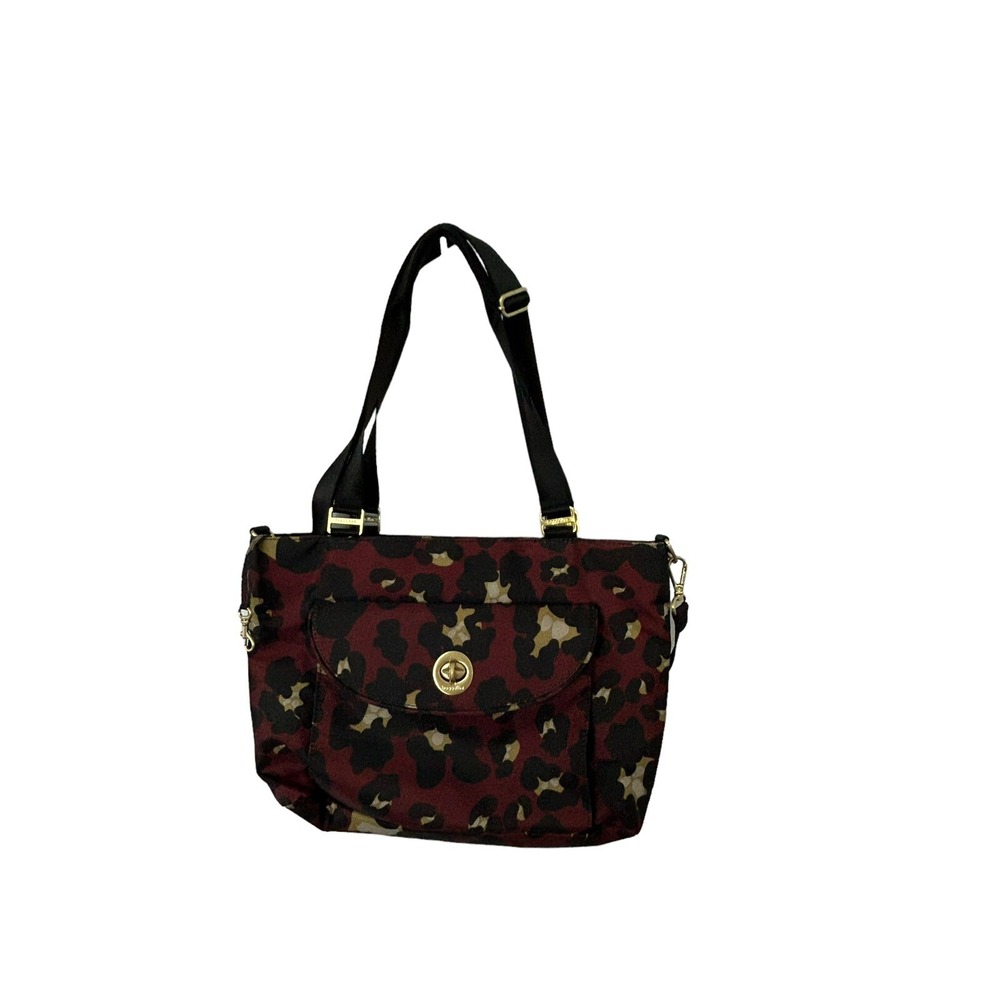 Women's Baggallini La Paz Tote Black‎ Nylon Cheetah tote bag